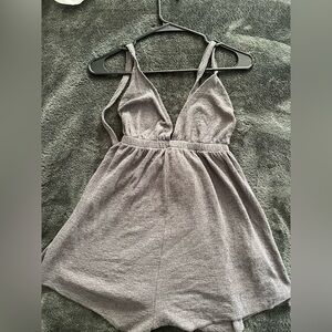 Never Worn! Billabong Heather Gray Terry Romper